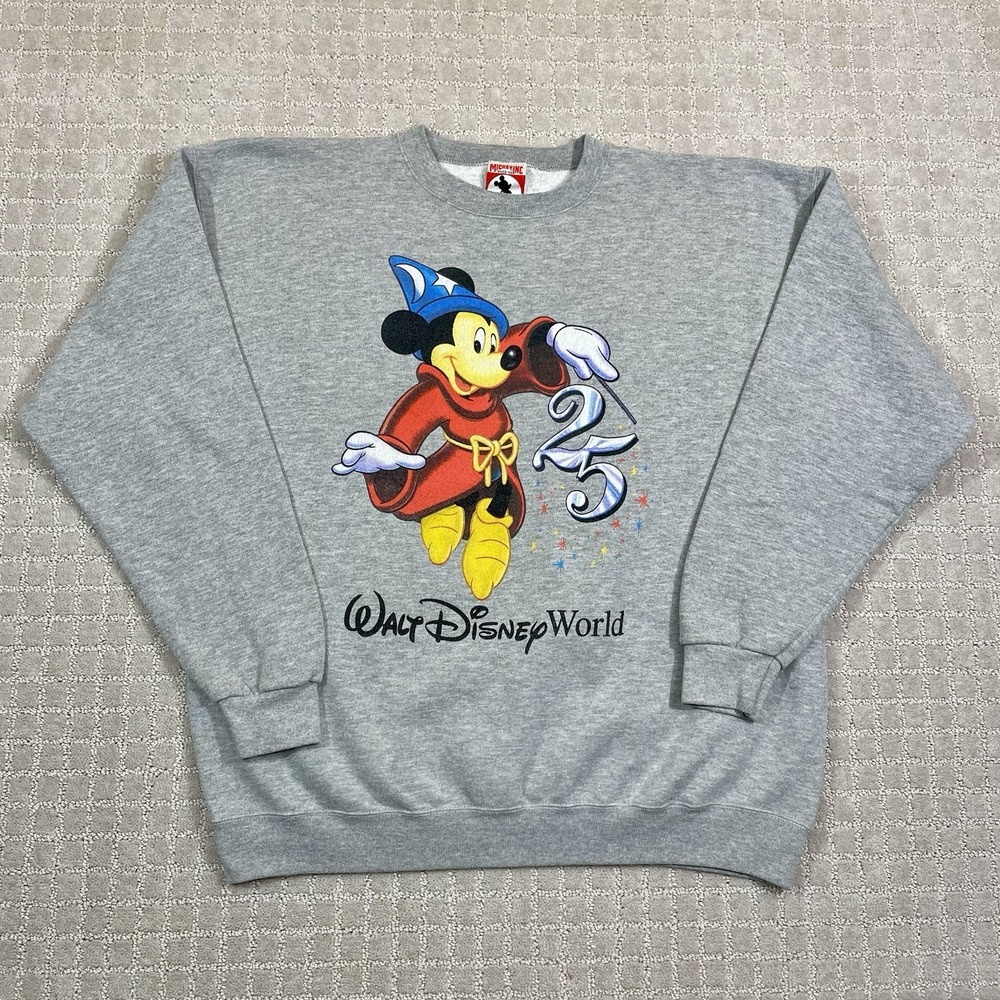 Vintage 1996 Disney World 25th Anniversary‎ Gray Crewneck Men's XL Mickey Inc
